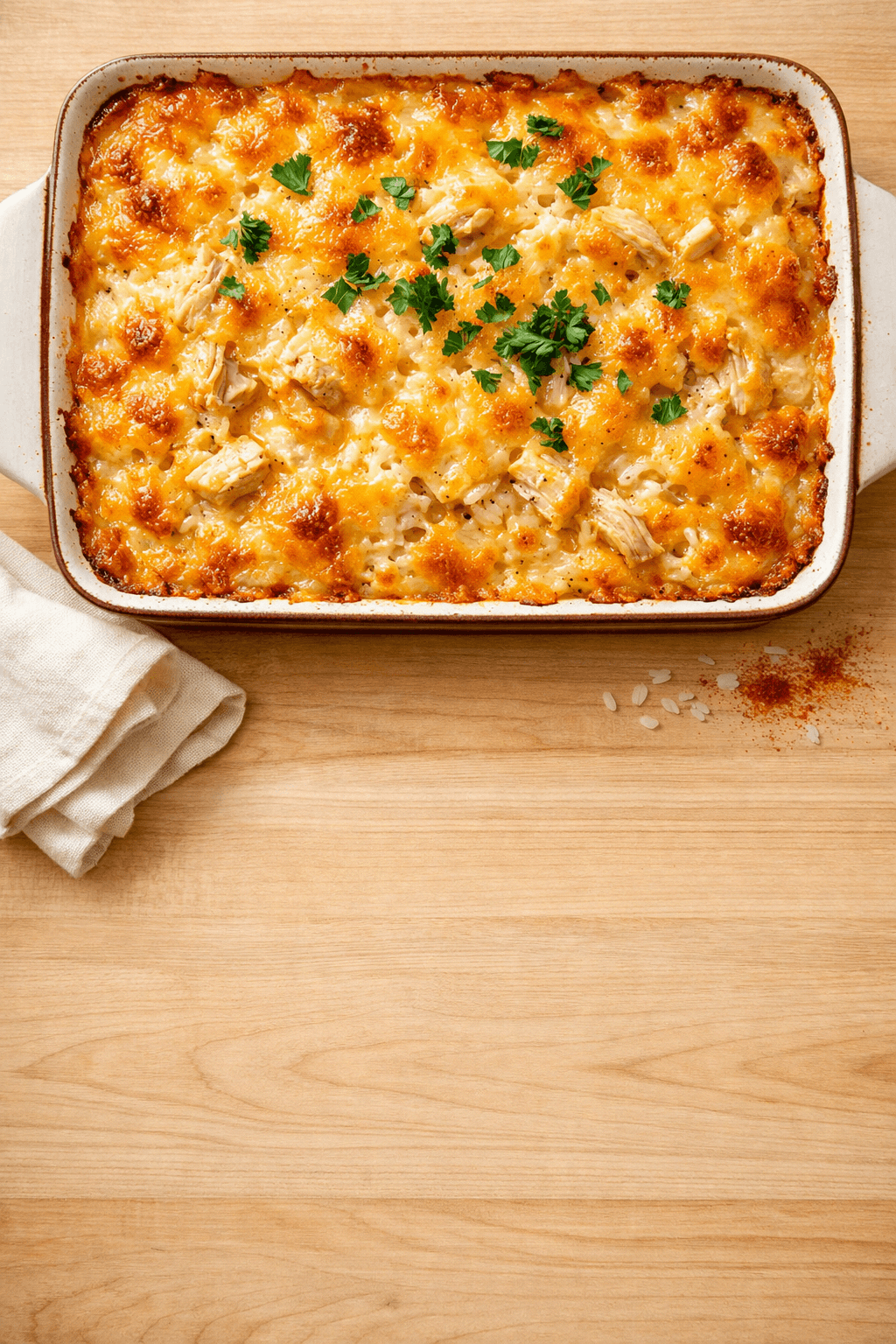 Cheesy Chicken and Rice Casserole — Easy Dinner Kids Will Eat in 35 Minutes