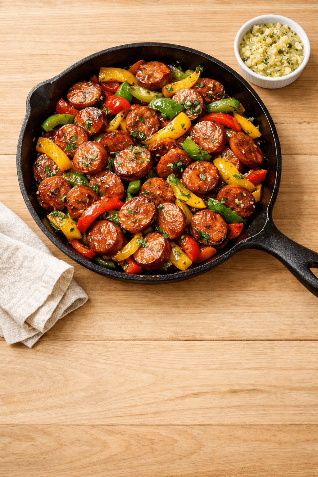 Garlic Butter Sausage and Peppers Skillet — Ready in 30 Minutes