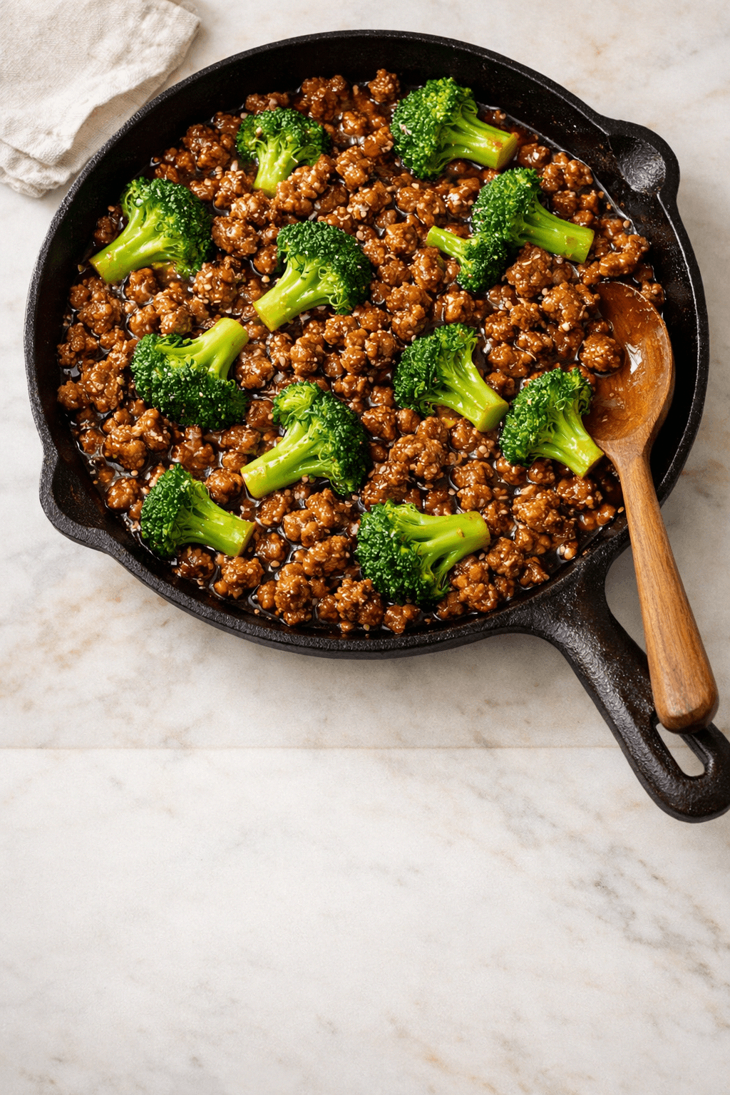 One-Pan Honey Garlic Ground Beef and Broccoli — Easy Dinner in 25 Minutes