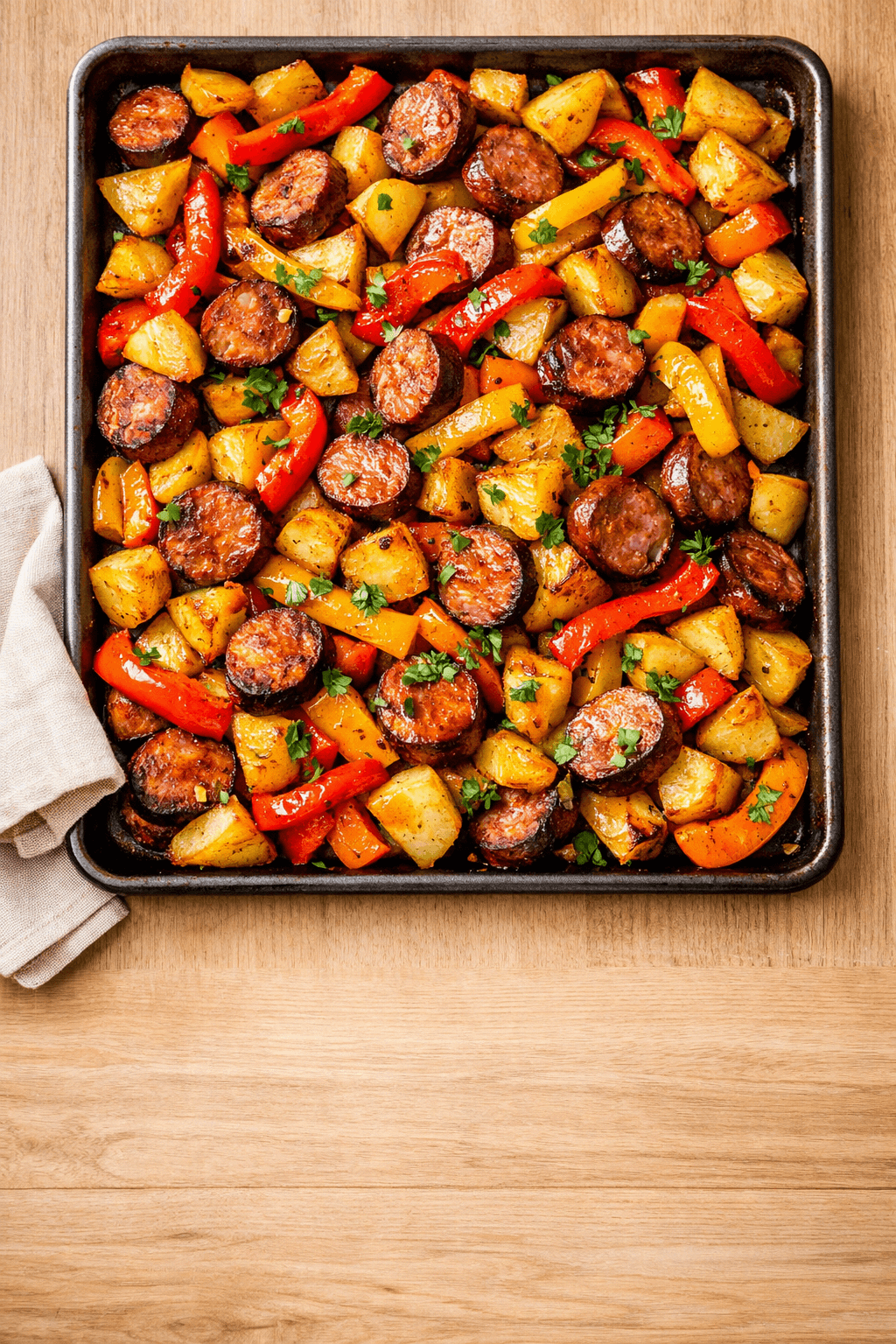 Sheet Pan Sausage and Peppers with Potatoes — Gluten Free Dinner in 35 Minutes