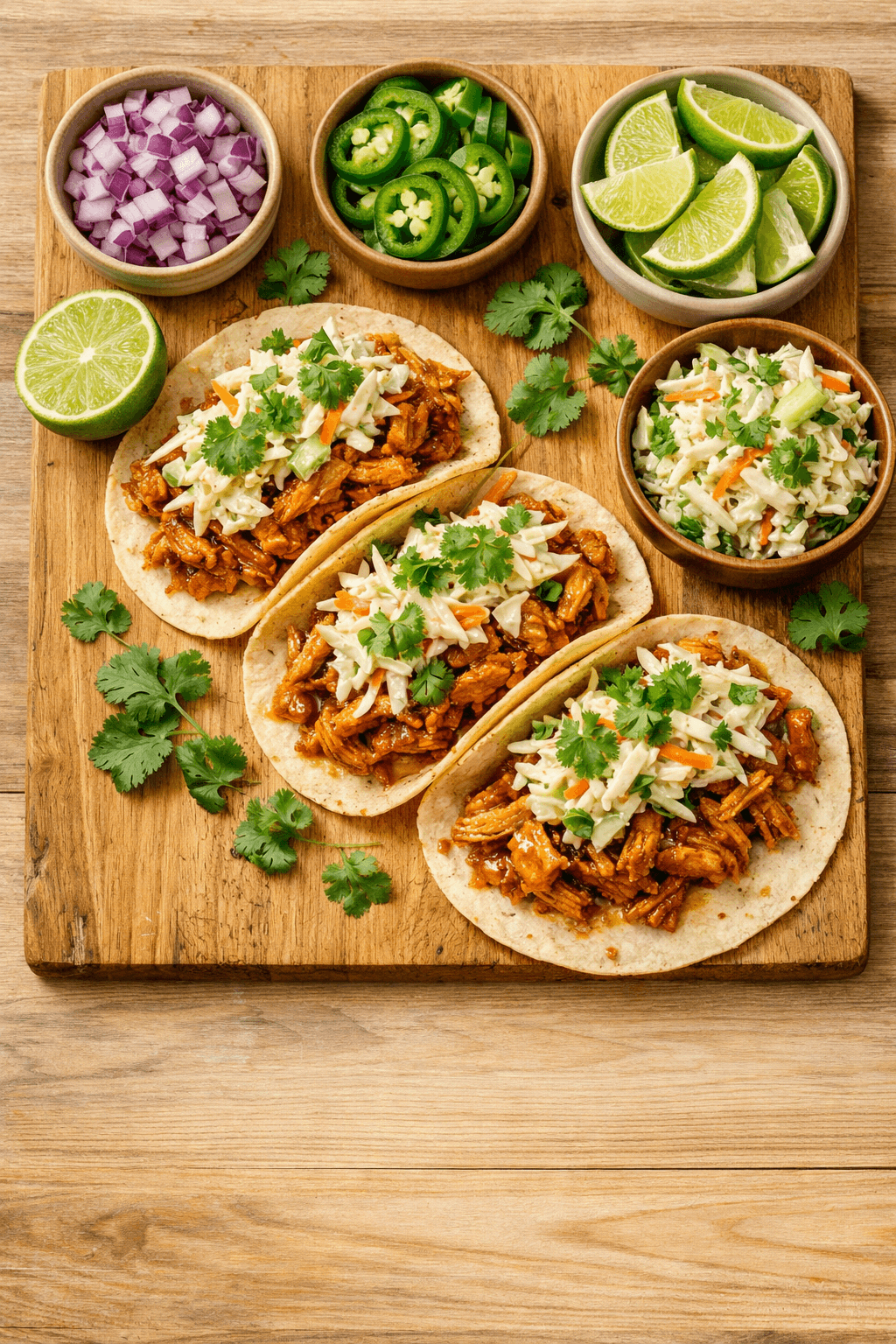 Slow Cooker Honey Garlic Pulled Chicken Tacos (Gluten Free)