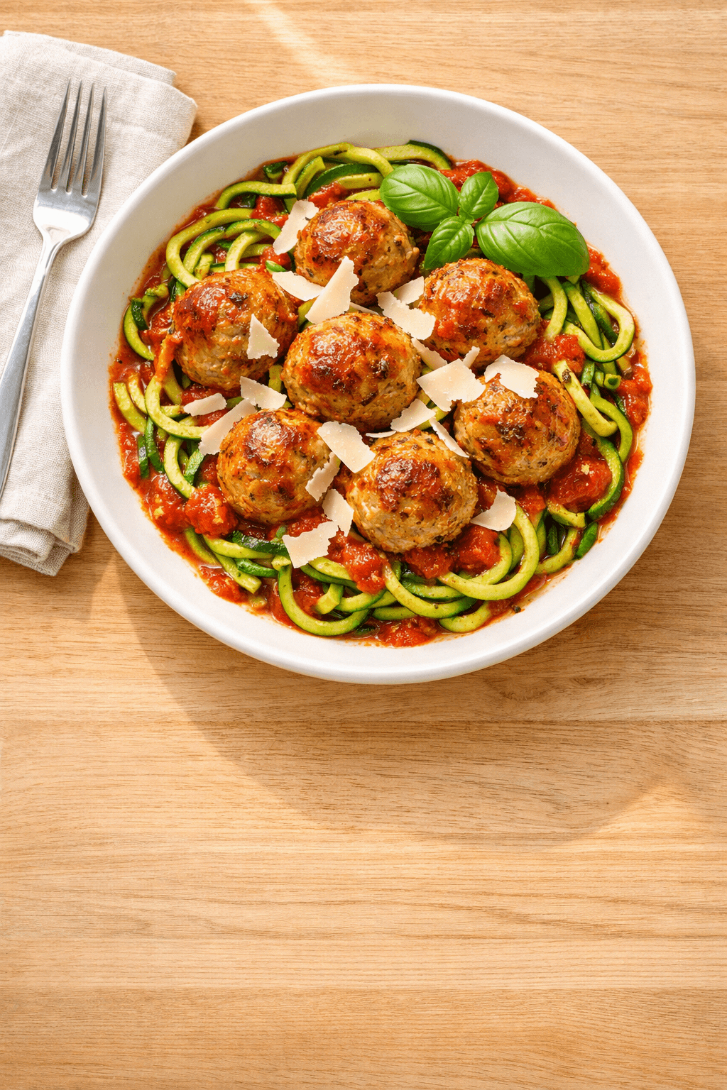 30-Minute Turkey Meatballs with Zucchini Noodles — Quick Weeknight Dinner
