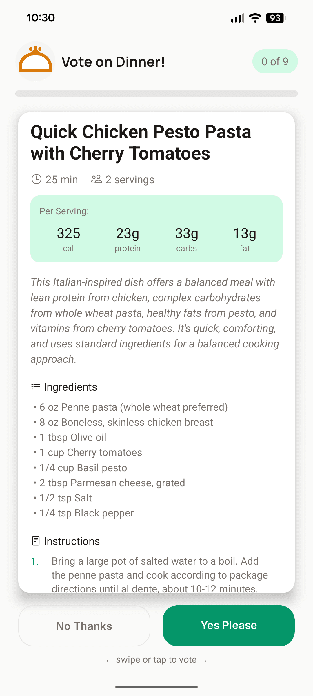 Family members voting on the weekly dinner plan in Slated's Dinner Draft feature