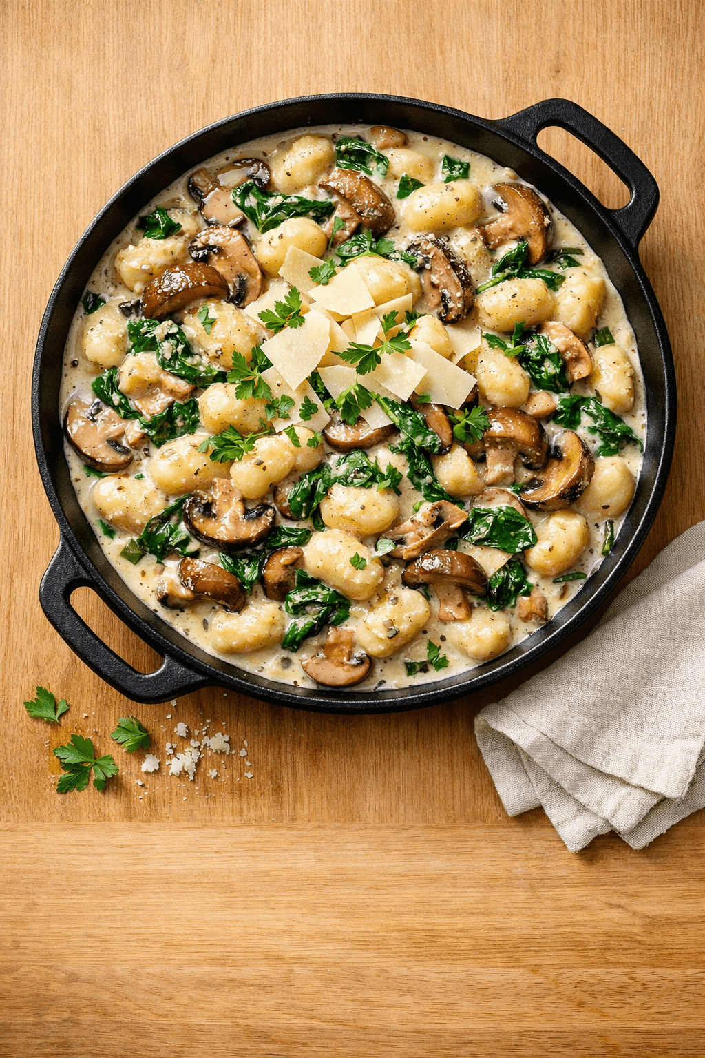 What Should I Make for Dinner: Creamy Mushroom and Spinach Gnocchi in 20 Minutes