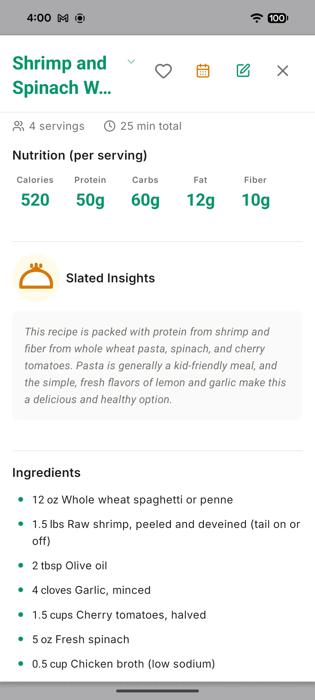 Slated Recipe Detail